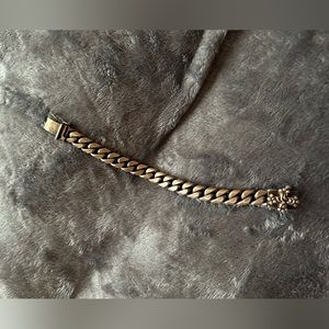 Versani Large Cuban Link Bracelet With A Cross 925 Sterling Silver 8"
